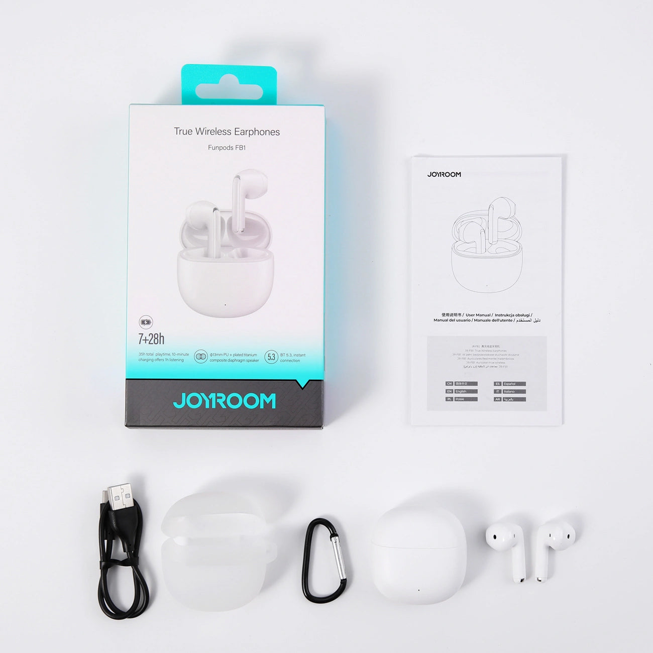 Handsfree Bluetooth Joyroom Funpods JR-FB1 New Version, TWS, Bela