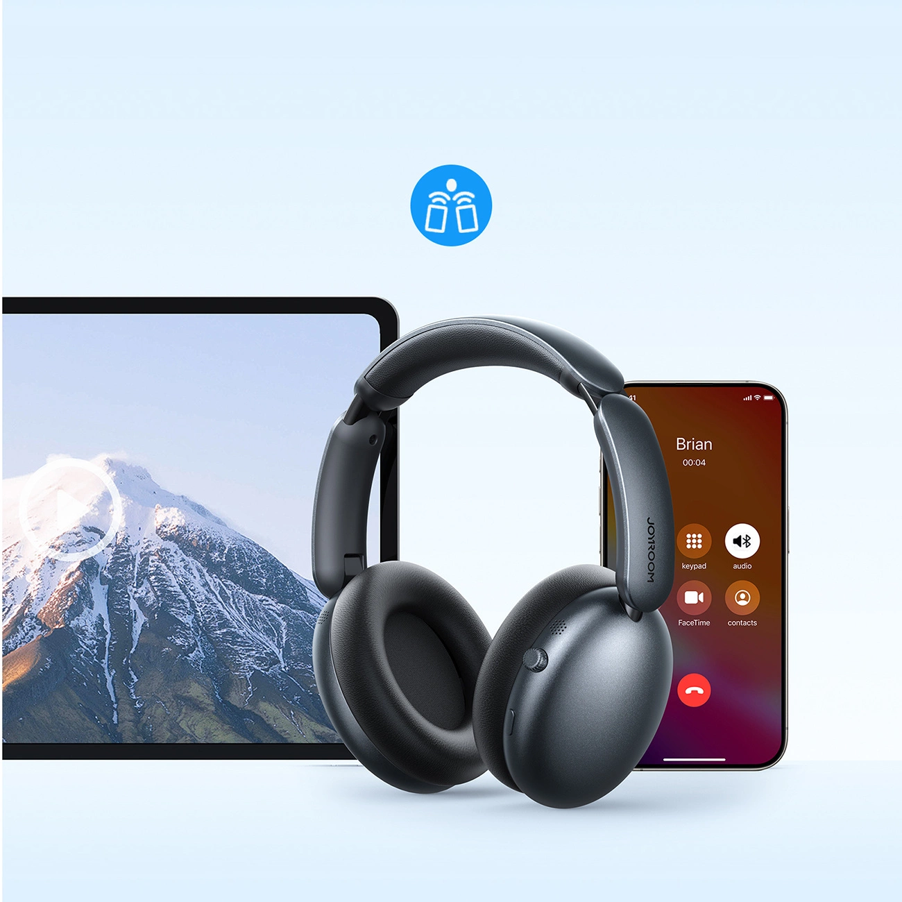 Handsfree Bluetooth Joyroom JR-JH1, A2DP, ANC, Crna