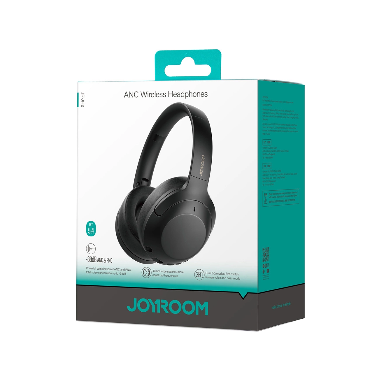 Handsfree Bluetooth Joyroom JR-JH2, A2DP, ANC, Crna