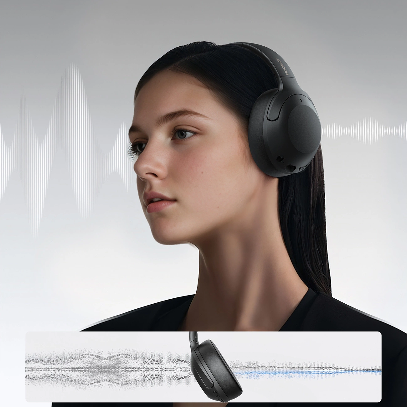 Handsfree Bluetooth Joyroom JR-JH2, A2DP, ANC, Crna