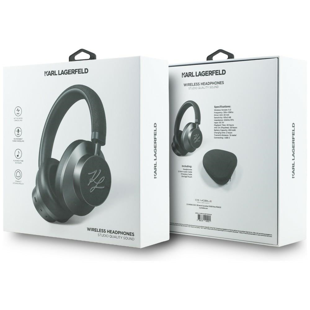 Handsfree Bluetooth Karl Lagerfeld Grained Initials, A2DP, ANC, Crni