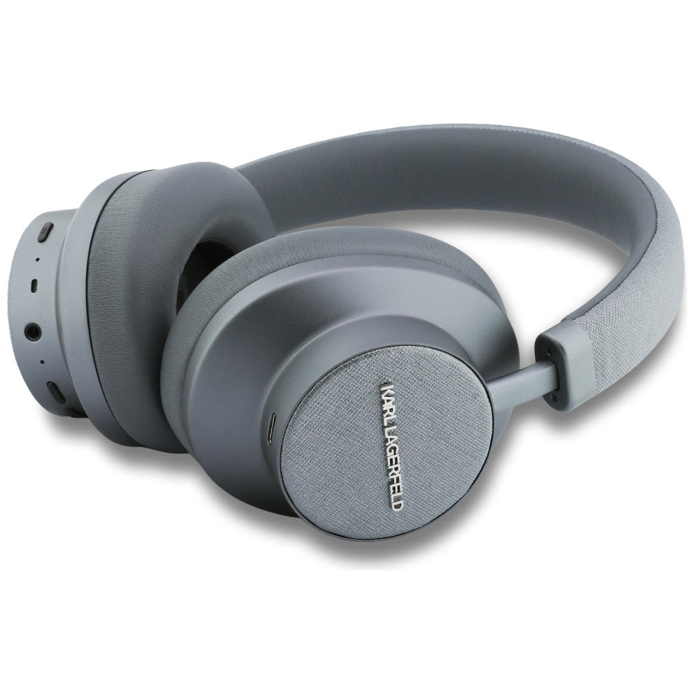 Handsfree Bluetooth Karl Lagerfeld Saffiano Elongated, A2DP, ANC, Sivi