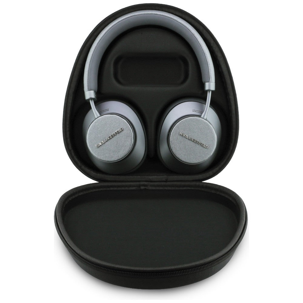Handsfree Bluetooth Karl Lagerfeld Saffiano Elongated, A2DP, ANC, Sivi