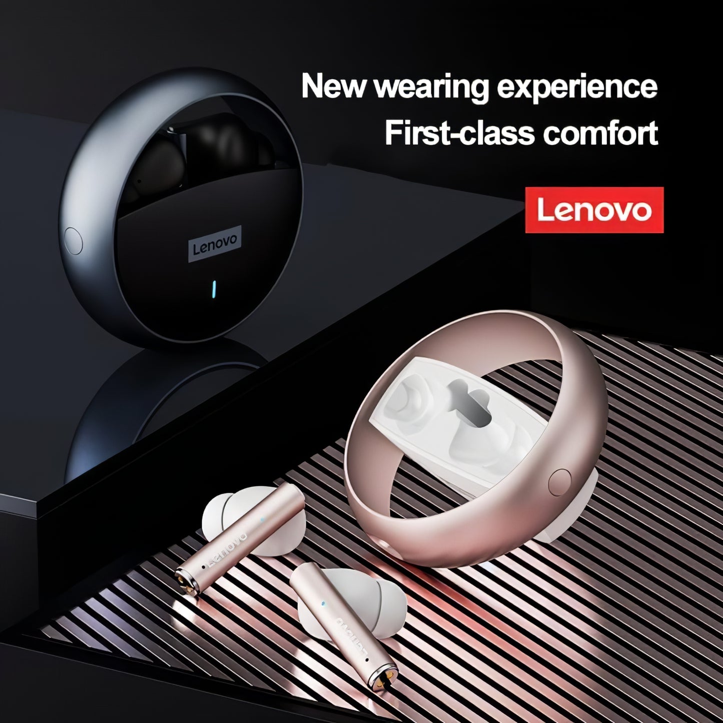 Handsfree Bluetooth Lenovo LP60, TWS, Beli