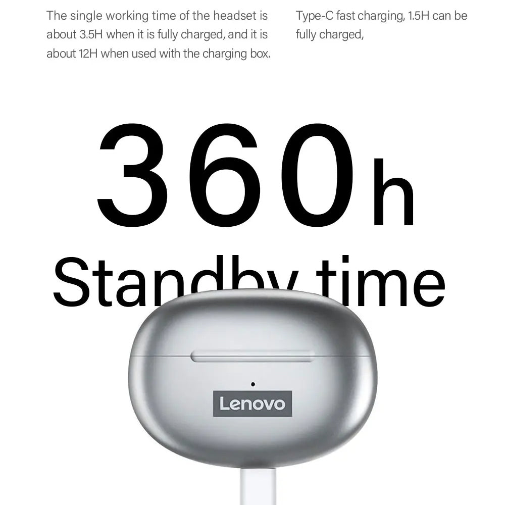 Handsfree Bluetooth Lenovo ThinkPlus LP5, TWS, Beli