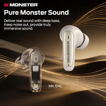 Handsfree Bluetooth Monster N-Lite 310, TWS, Svetlo krem