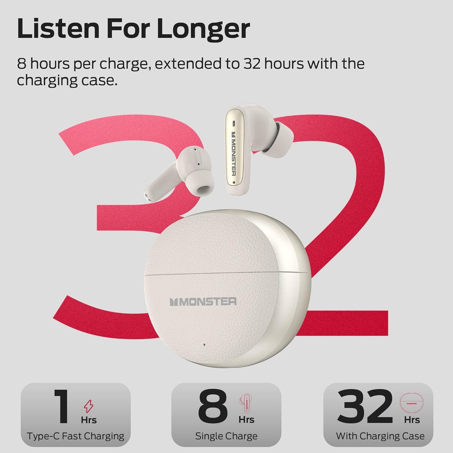 Handsfree Bluetooth Monster N-Lite 310, TWS, Svetlo krem