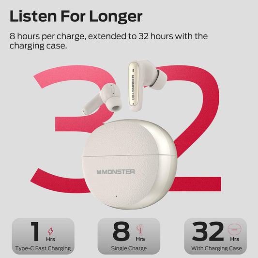Handsfree Bluetooth Monster N-Lite 310, TWS, Svetlo krem