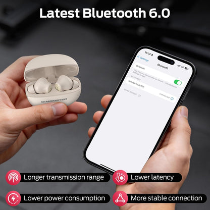 Handsfree Bluetooth Monster N-Lite 310, TWS, Svetlo krem