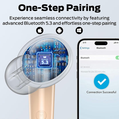 Handsfree Bluetooth Monster N-Lite 203 AirLinks, TWS, Zlatna