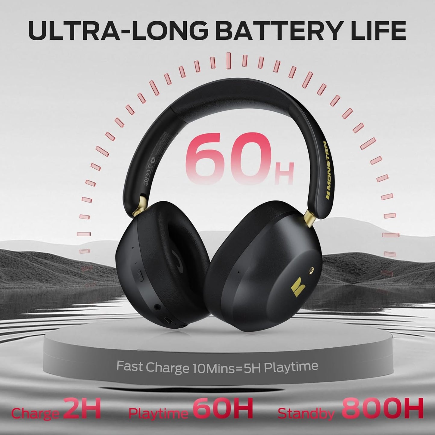 Handsfree Bluetooth Monster Persona 6th, MultiPoint, A2DP, ANC, Crna