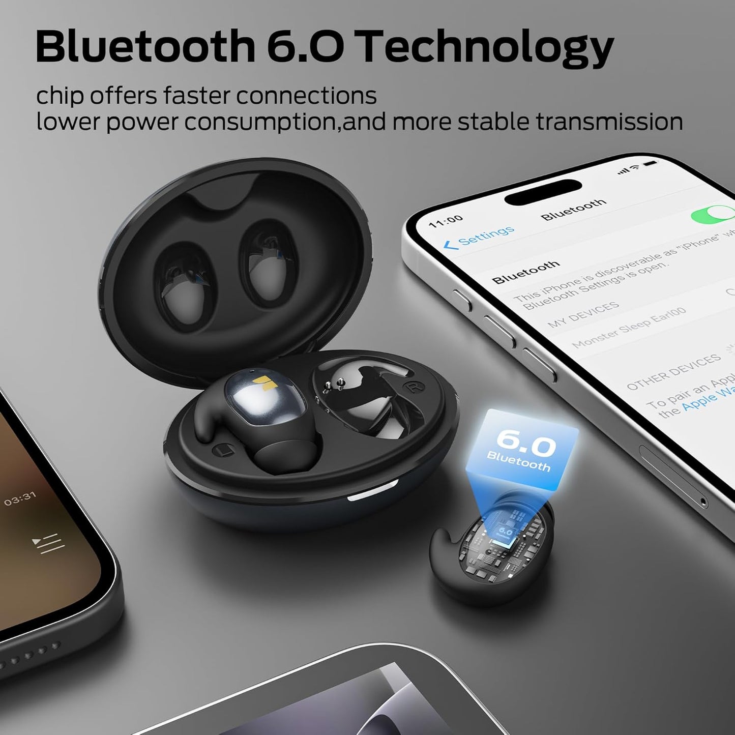 Handsfree Bluetooth Monster Sleep Ear100, TWS, Crna