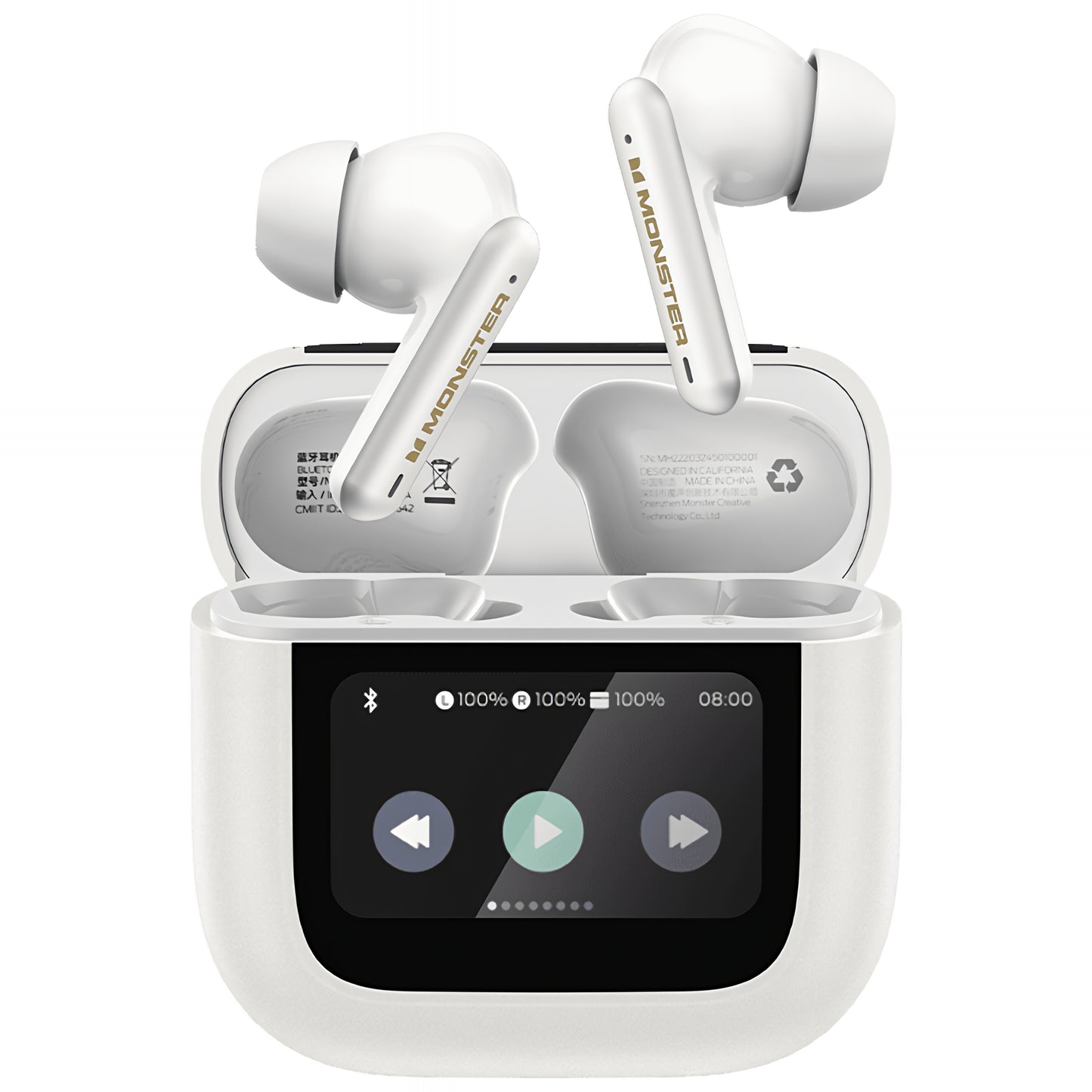 Handsfree Bluetooth Monster TH300, TWS, Bela