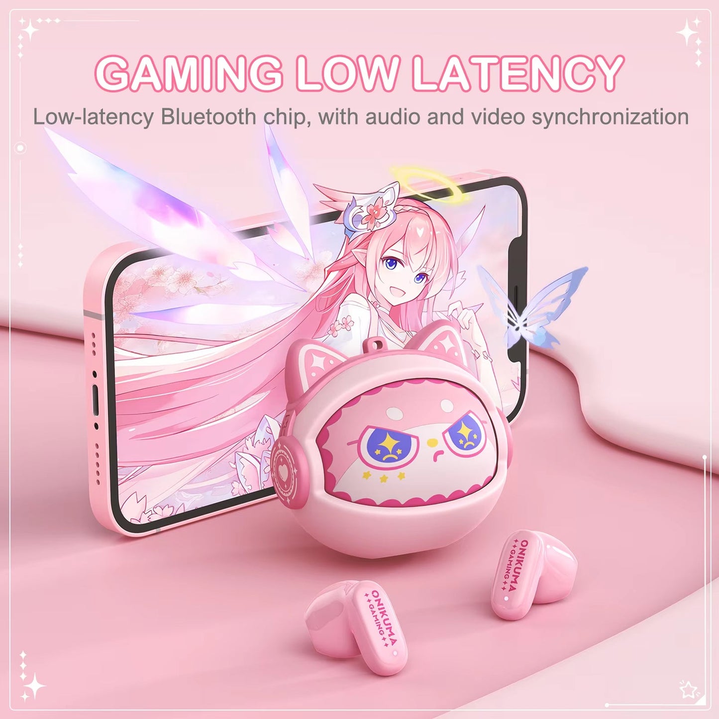 Handsfree Bluetooth Onikuma TX603, TWS, Roze