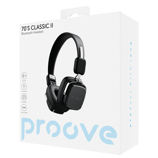 Handsfree Bluetooth Proove 70's Classic II, A2DP, Crni