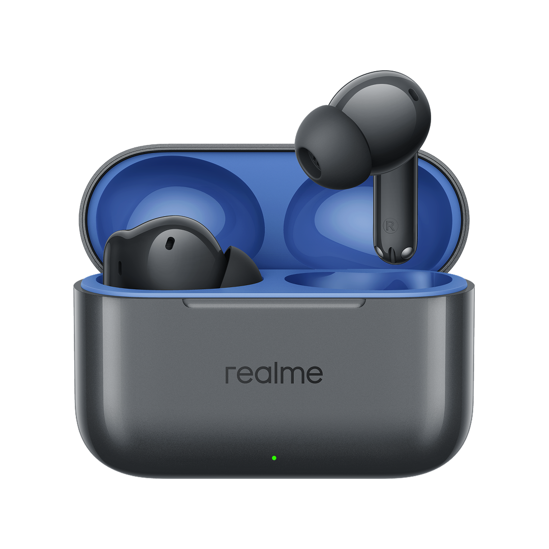 Handsfree Bluetooth Realme Buds T200, TWS, ANC, MultiPoint, Sivi