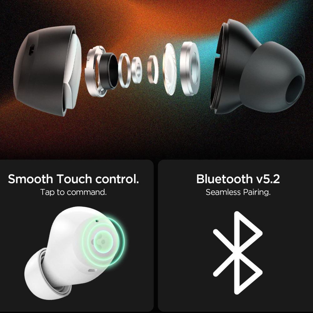 Handsfree Bluetooth Spigen SA2401, TWS, ANC, Crni