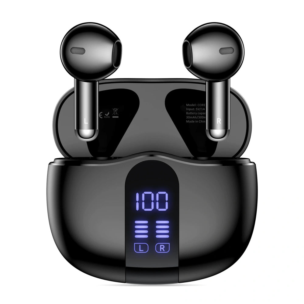 Handsfree Bluetooth Tech-Protect Ultraboost Core G2, TWS, Crna