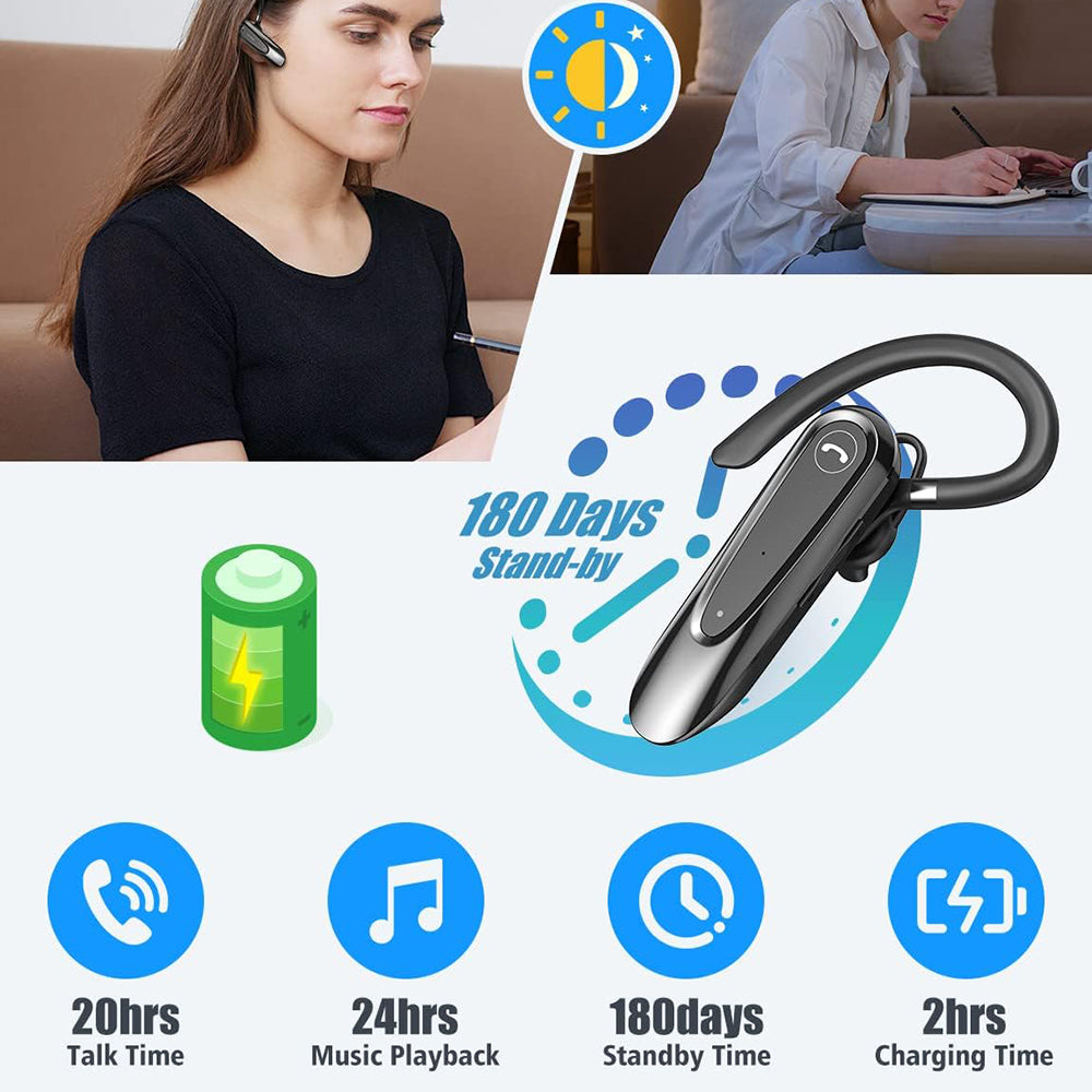 Handsfree Bluetooth Techsuit CB2 AirTalk, A2DP, Crni