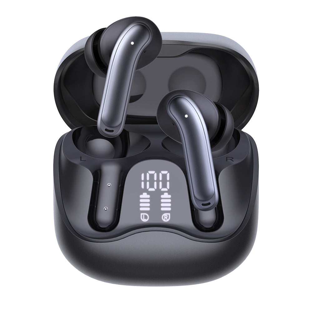 Handsfree Bluetooth Techsuit CW5 EchoFit Pro, TWS, ANC, MultiPoint, Crni