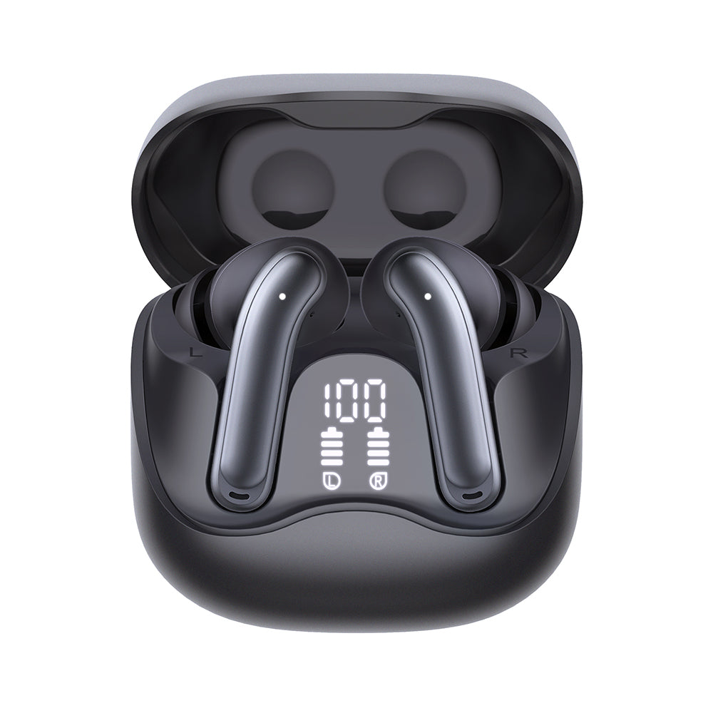 Handsfree Bluetooth Techsuit CW5 EchoFit Pro, TWS, ANC, MultiPoint, Crni