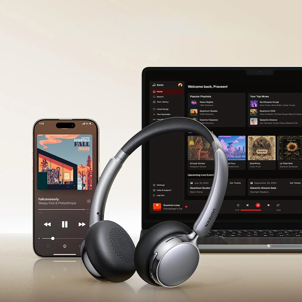 Handsfree Bluetooth UGREEN HiTune Studio Plus HP207, A2DP, ANC, Braon
