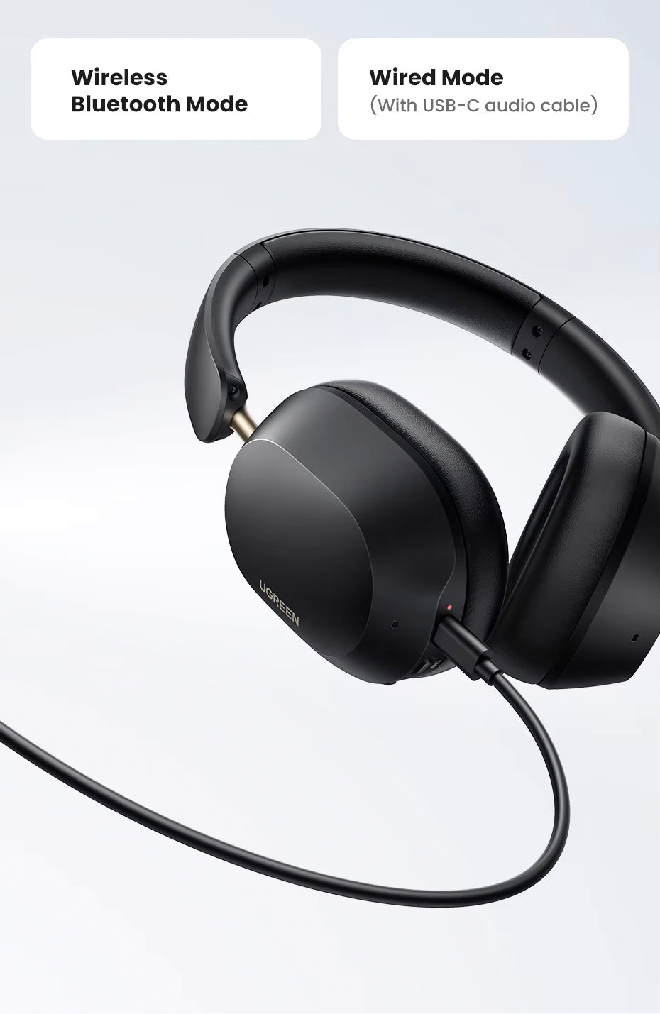 Handsfree Bluetooth UGREEN HP203, A2DP, ANC, Crni