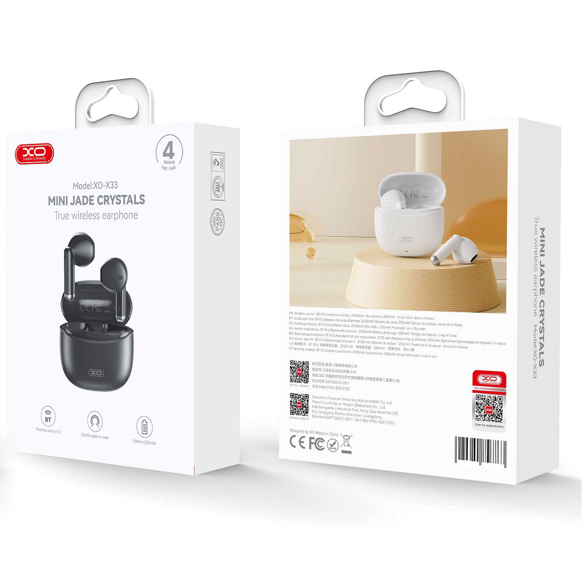 Handsfree Bluetooth Bluetooth XO Design X33, TWS, Black 