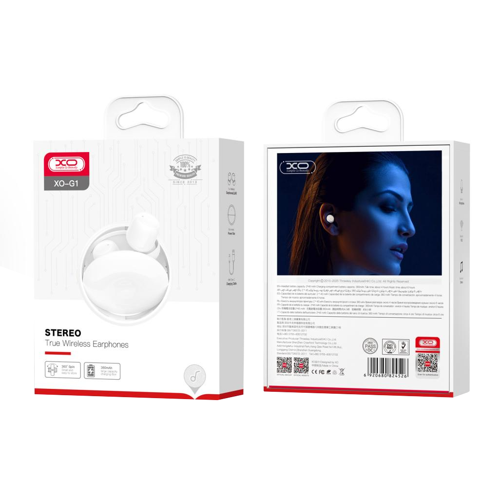 Handsfree Bluetooth XO Design G1, TWS, Bela