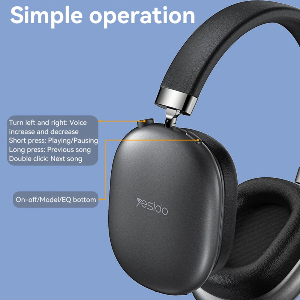 Handsfree Bluetooth Yesido EP05, A2DP, ANC, Crni