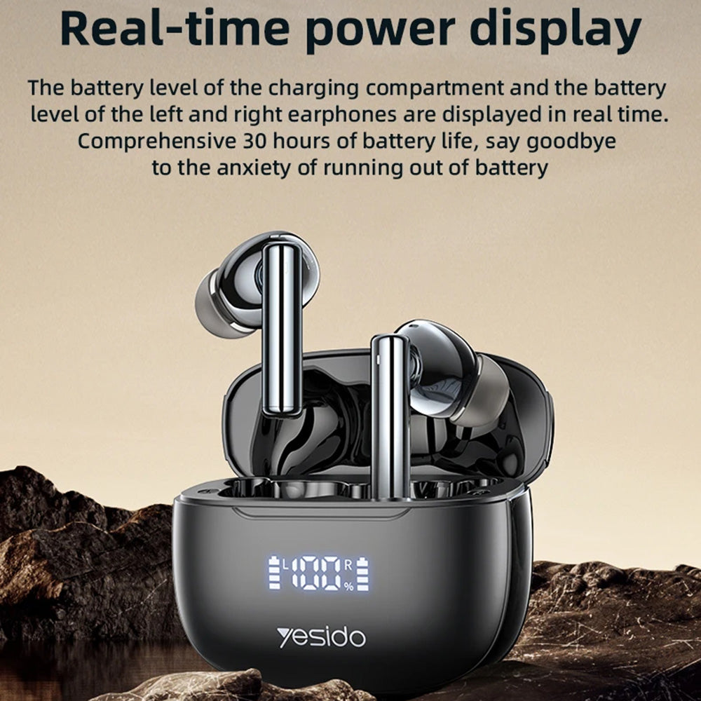 Handsfree Bluetooth Yesido TWS23, TWS, ANC, Crni