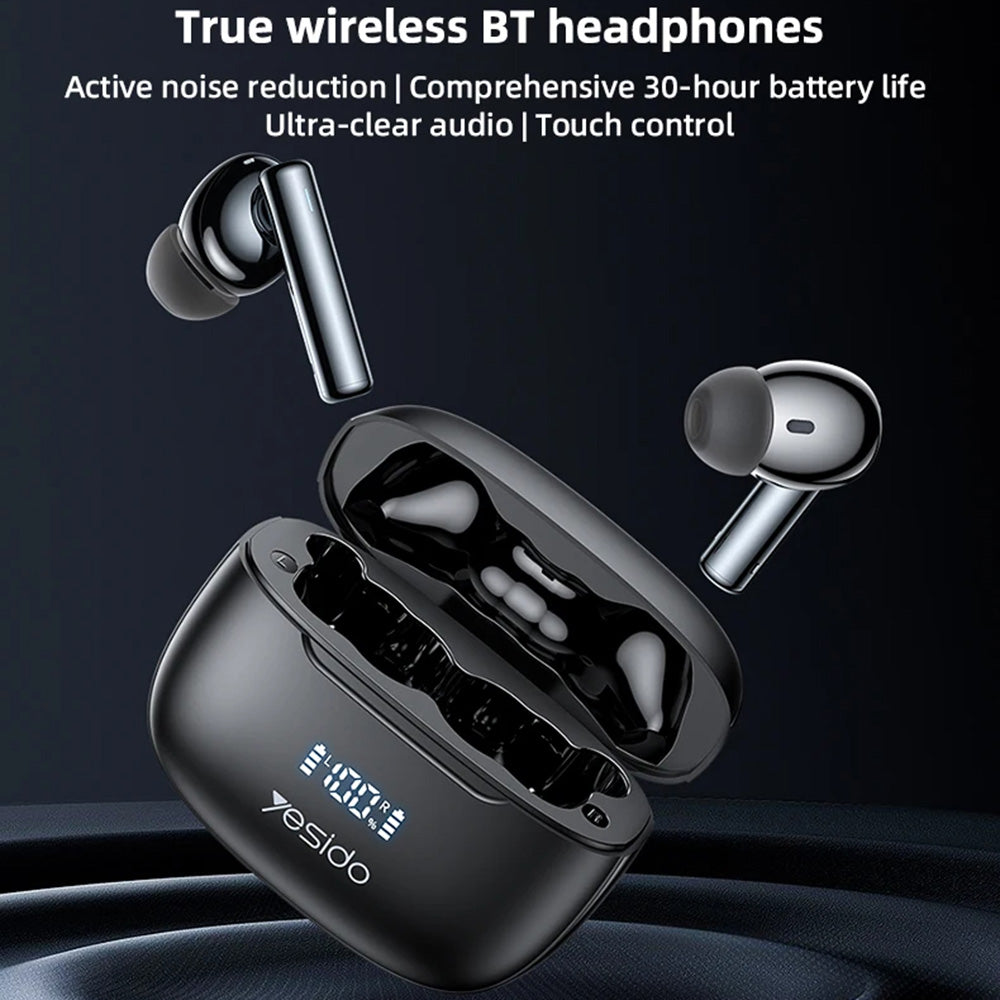Handsfree Bluetooth Yesido TWS23, TWS, ANC, Crni