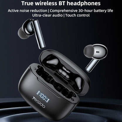 Handsfree Bluetooth Yesido TWS23, TWS, ANC, Crni