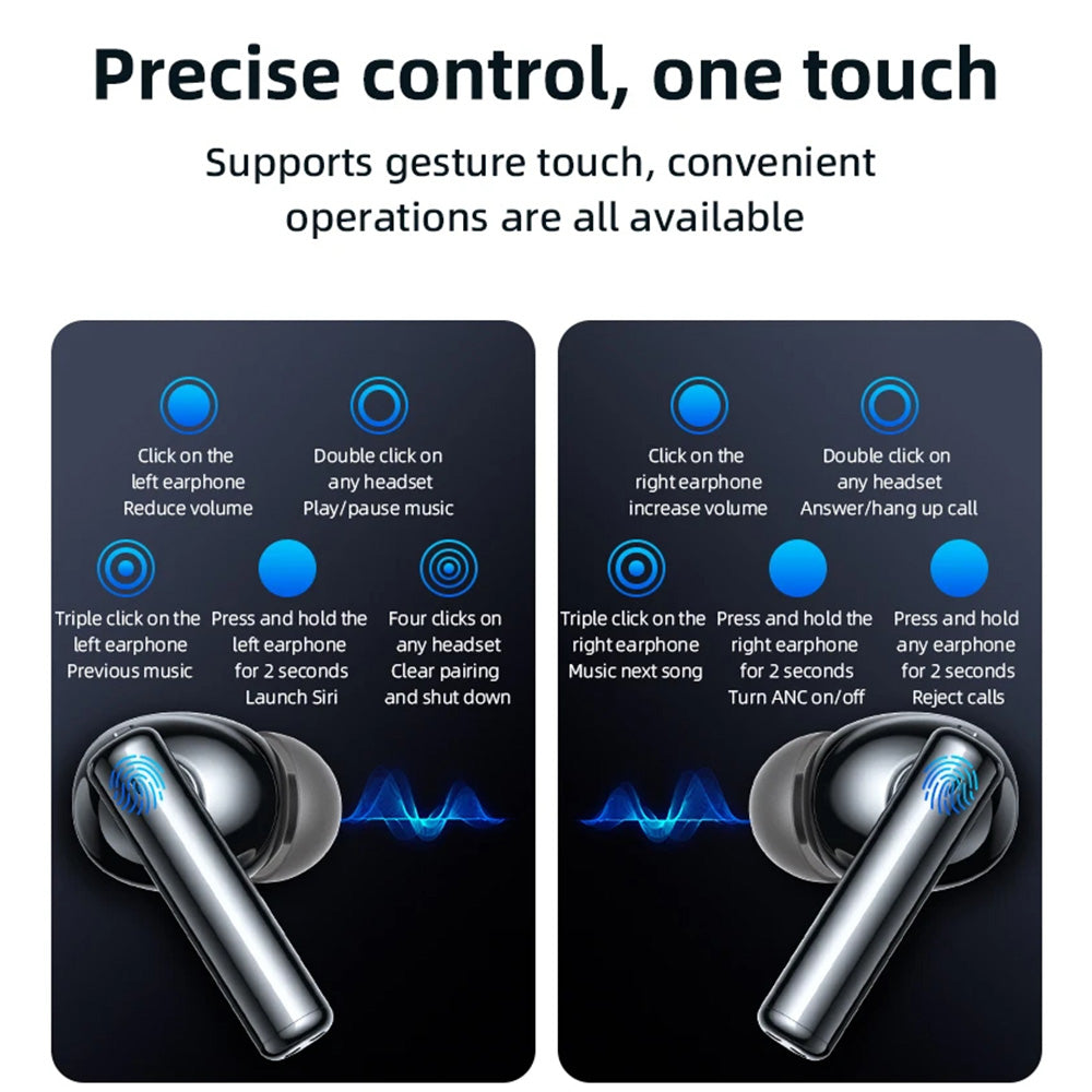 Handsfree Bluetooth Yesido TWS23, TWS, ANC, Crni