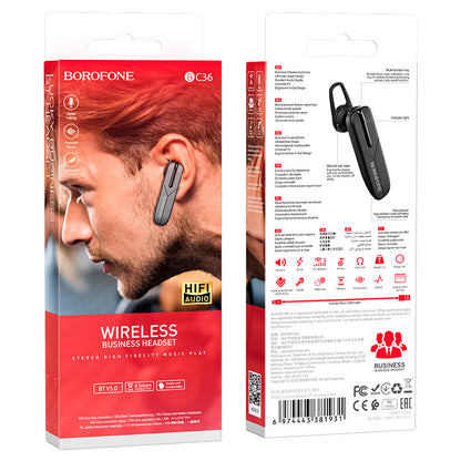 Handsfree Bluetooth Borofone BC36 Lucky, A2DP, Crni