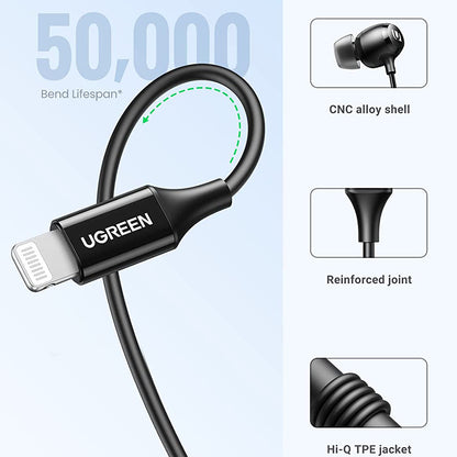 Handsfree Lightning UGREEN 30631, Crni