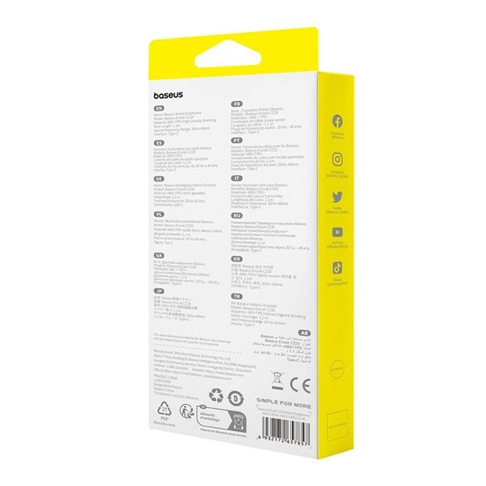 Handsfree USB-C Baseus Encok CZ20, Bela A00171400213-00