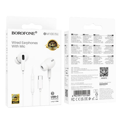Handsfree USB-C Borofone BM100 Pro Fuente, Bela