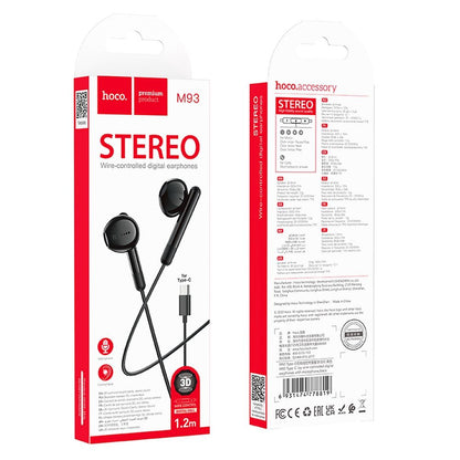 Handsfree USB-C HOCO M93, Crni