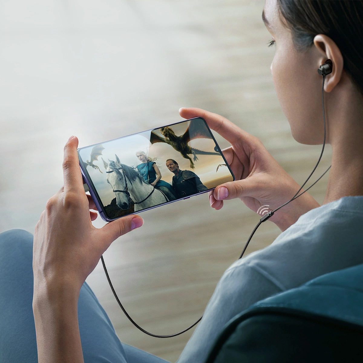 Handsfree USB-C Joyroom JR-EC06, Sivi