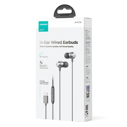Handsfree USB-C Joyroom JR-EC06, Sivi