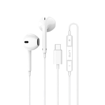 Handsfree USB-C Lito LF01T, 1.2m, Beli