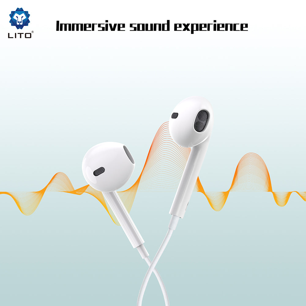 Handsfree USB-C Lito LF01T, 1.2m, Beli