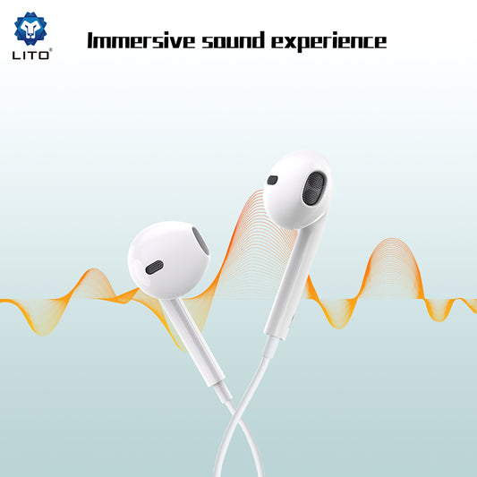 Handsfree USB-C Lito LF01T, 1.2m, Beli