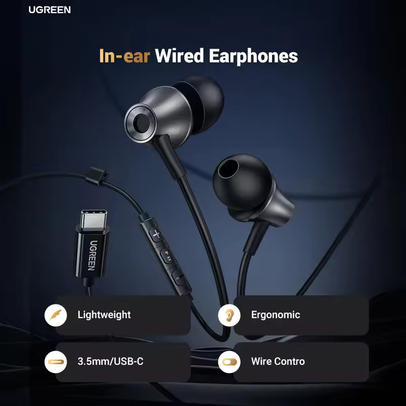 Handsfree USB-C UGREEN EP105, Crni