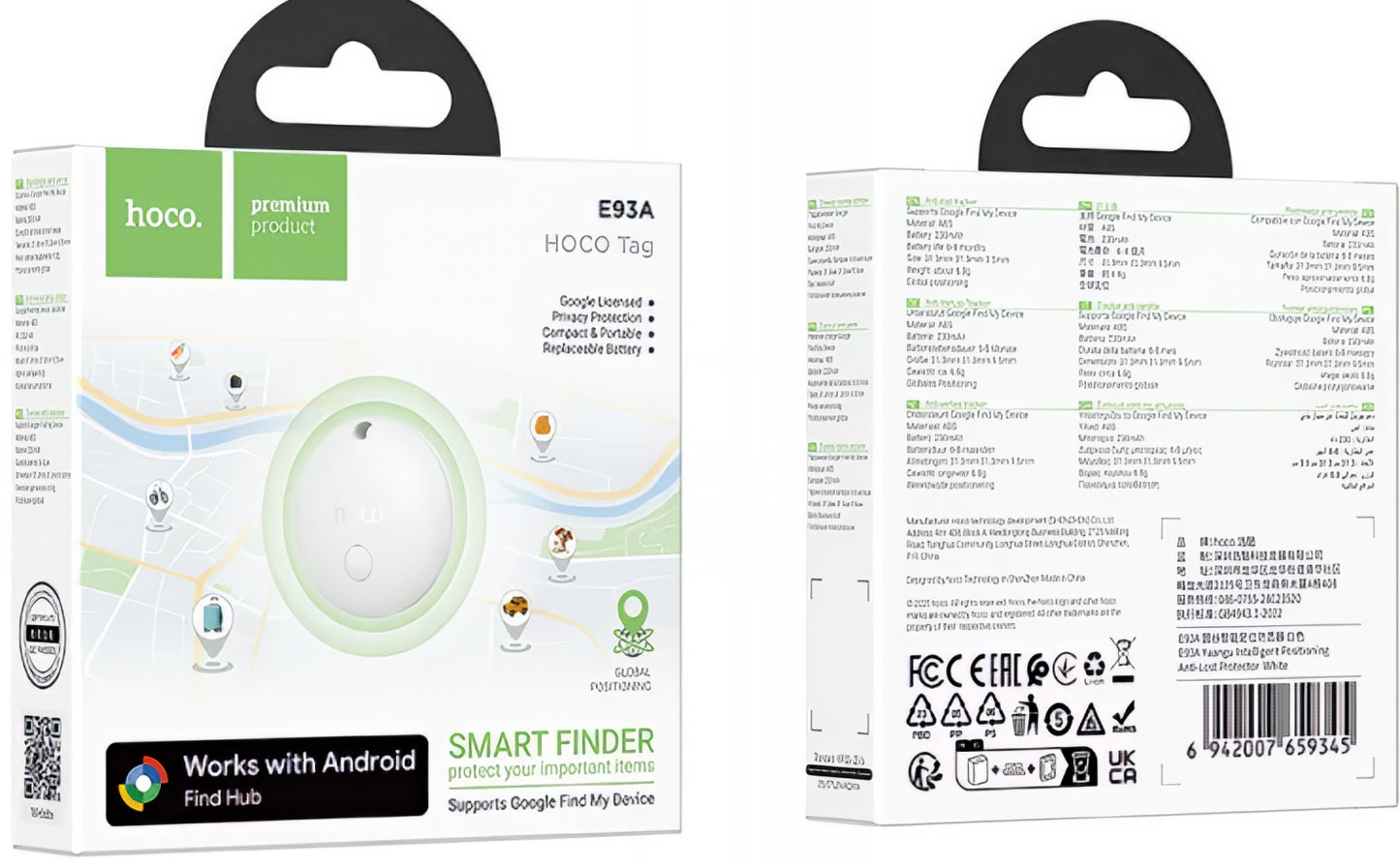 HOCO SmartTag E93A za Android seriju, Beli