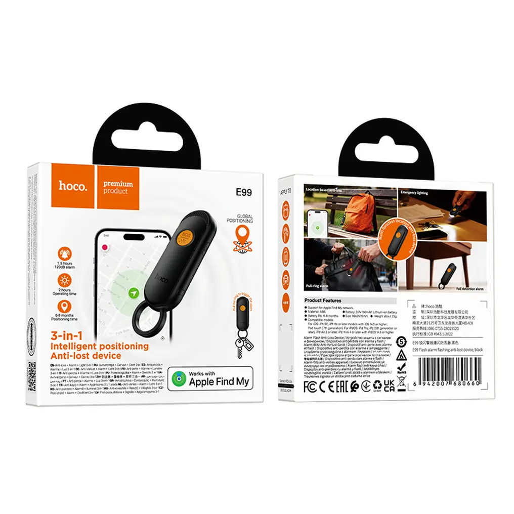 HOCO SmartTag E99 Flash za iOS Series, Crna