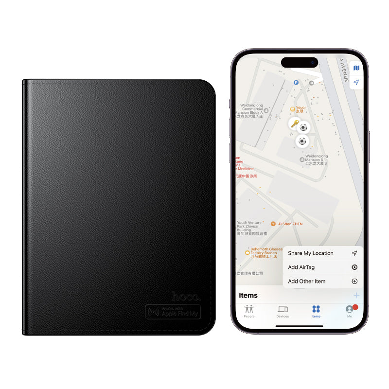 HOCO SmartTag Passport E91G za iOS Series, Crna
