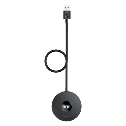 Baseus USB Hub Round, 3 x USB-A - 1 x USB-A 3.0, 1m, Black CAHUB-U01 CAHUB-U01