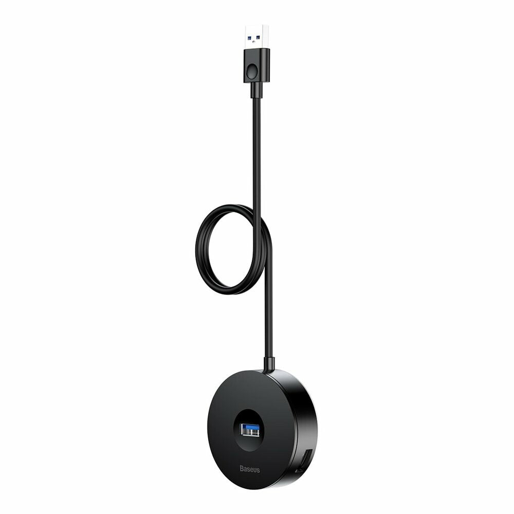 USB Hub Baseus Round, 1 x USB-A 3.0 - 3 x USB-A, 1m, Crni CAHUB-U01
